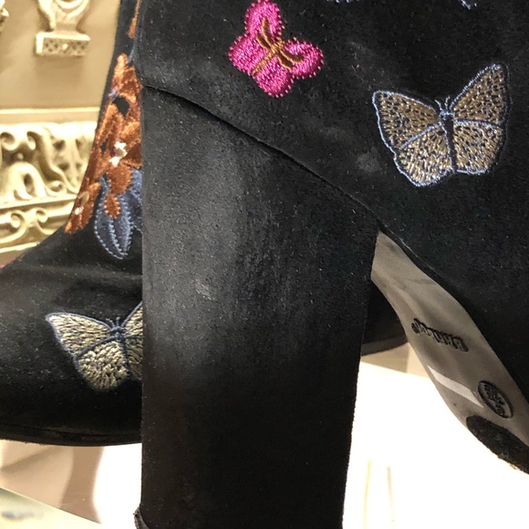Bamboo Black Embroidered Booties - Picture 3 of 5